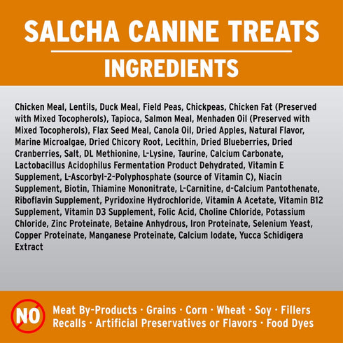 Annamaet Salcha Grain-Free Dog Treats, Poulet Formula with Chicken & Duck, 7-oz Bag