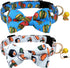 KUDES 2 Pack Print Dog Collars with Bow Tie, Adjustable Collars with Bells and Charm Safety Buckle for