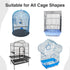 Bird Cage Seed Catcher Skirt, Nylon Mesh Liners for Large Cages, Elastic Easy Cleaning Cover (Black 59-79 inch)