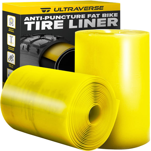 Ultraverse Fat Tire Liners, Tube Protection Against Flats, 20, 24 and 26 inch x 4.0 tire size, Durable Plastic Shield