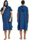 III HHONS Beach Towel Hoodie Poncho Robe Towels Navy Hooded Swim Cover