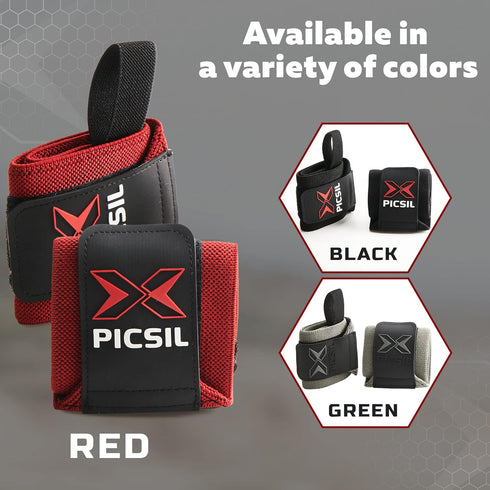 PICSIL Wrist Support for Cross Training - High Performance Elastic Nylon Reduces Wrist Discomfort