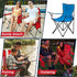 BTinoe Camping Chair with Cup Holder,Blue Folding Chairs for Outside,Oxford Cloth Beach Chair,Heavy Folding Chair