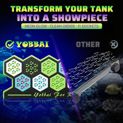 11 13 ~2cm), YOBBAI Magnetic Coral Frag Rack for Reef Tank, Saltwater Aquarium Frag Holder with Slots & Frag Plugs