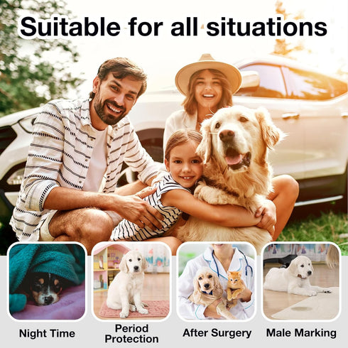FurVeluxia Dogs(100ct), Dog Diaper Liners for Male and Female Super Absorbent Disposable Dog Diaper Booster Pads