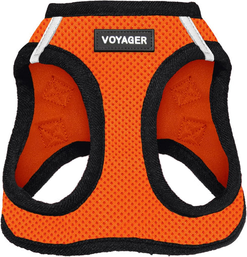 Best Pet Supplies All Weather Reflective No Pull Harness for Small Medium Dogs and Cats, Orange/Black Trim, XS