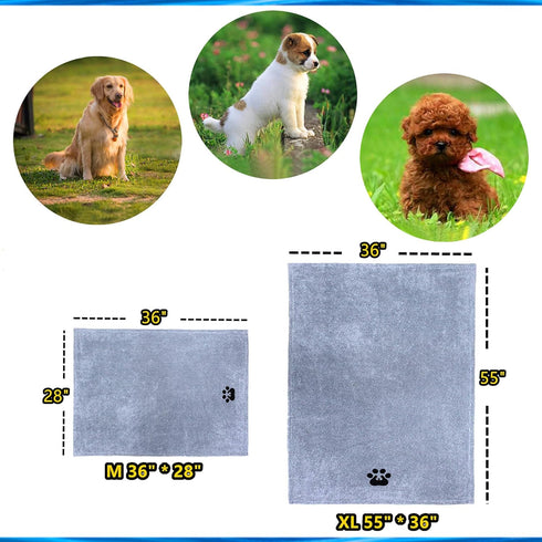 Extra Large Dog Towels for Drying Dogs, Super Absorbent Soft Microfiber Bath Grooming Towel for Pets (XL-55" * 36",