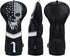 mytag Golf Skull Skeleton Head Cover, Black Leather Golf Club Headcovers Set for Driver, Fairway Wood