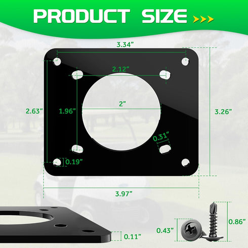 WOLFWILL 110V 36V TXT/TXT36, (4 Golf Cart Charging Port Adapter Plate Compatible with EZGO Shore Power Inlet