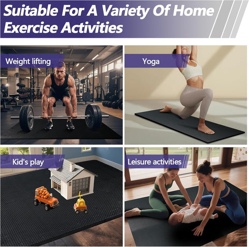 MAXTBEE 1/2 inch (20 20 12.6X12.6in Thicked Gym Floor Mats Sq Ft), Tiles High Density EVA Foam Gym Flooring for Home