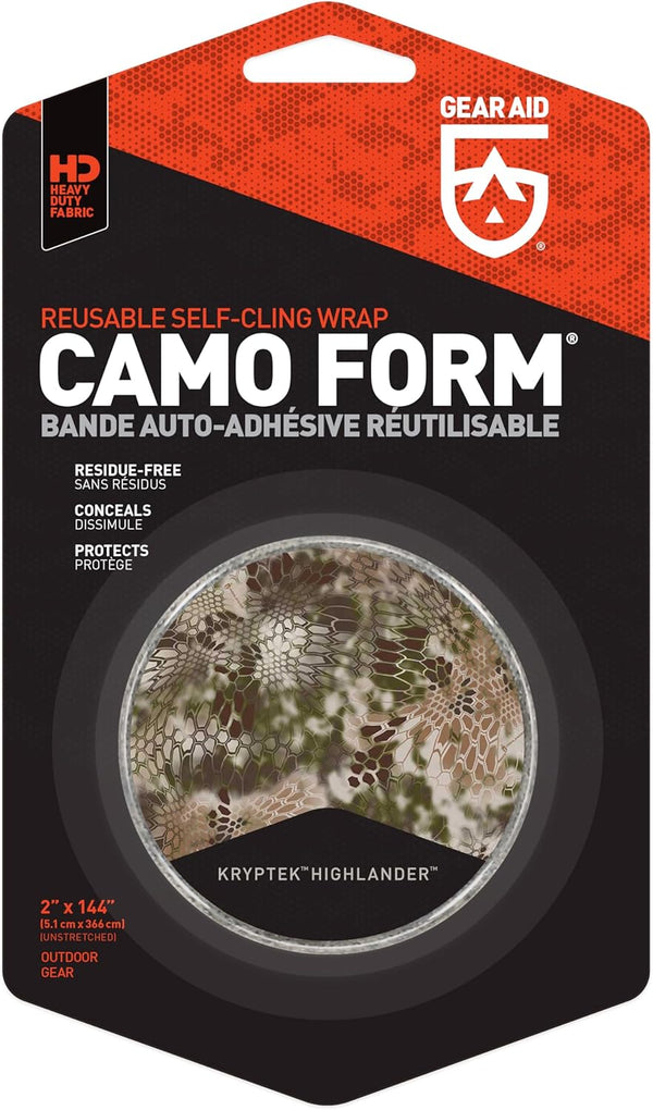 GEAR AID Camo Form Self-Cling Camouflage Wrap, 2” x 144” Roll