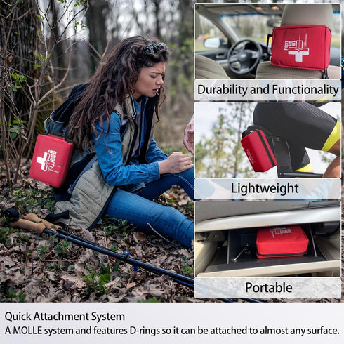 Professional Trauma First Aid Kit with Labelled Compartments Molle System for Car, Hiking, Camping, and Traveling [New
