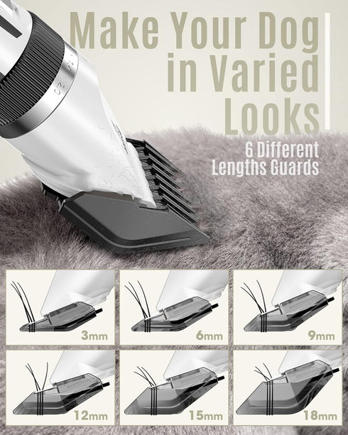 Set oneisall Dog Shaver Clippers Low Noise Rechargeable Cordless Electric Quiet Hair Clippers for Dogs Cats Pets