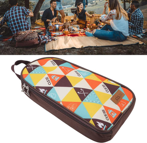 TOPINCN Camping Cookware Travel Storage Bag, Large Polyester Fabric Cooking Utensils Pouch for Outdoor Recreation