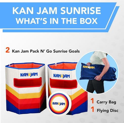 Pack Kan Jam 'n Go Travel Disc Toss Game - Sunrise Edition - Portable Foldable Targets for Outdoor Games - Easy Fold