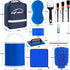 12Pcs Set AUTODECO Boat Wash Cleaning Kit with Collapsible Bucket Wash Sponge Mitt Microfiber Towel Squeegee Scrub Pads