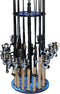 Rush Creek Creations Round Spinning Fishing Rod Holder for 16 Freshwater Fishing Poles, Garage Organization