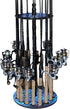 Rush Creek Creations Round Spinning Fishing Rod Holder for 16 Freshwater Fishing Poles, Garage Organization