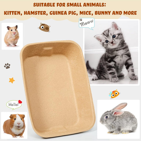 5 Pack Small Disposable Litter Kitten Box, Paper Cat Litter Tray for Indoor Outdoor Small Animals
