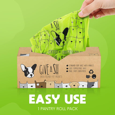 10% D6400 13432 240 (1 Certified Home Compostable Dog Poop Bags with Handles - to Charity - ASTM & EN Compliant - x