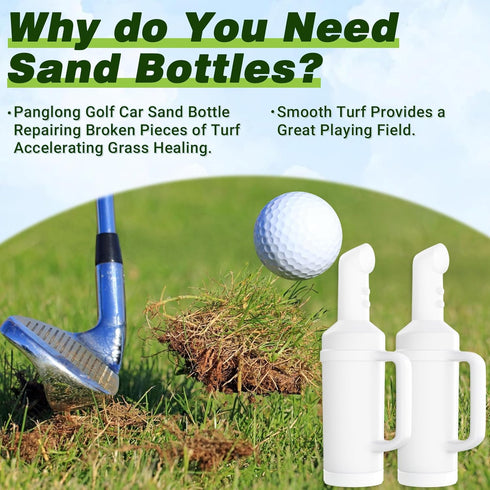 Universal Golf Cart Sand Bottle for Club Car EZGO Yamaha, Divots Filler Sand & Seed Bottle with Rattle Proof Holder