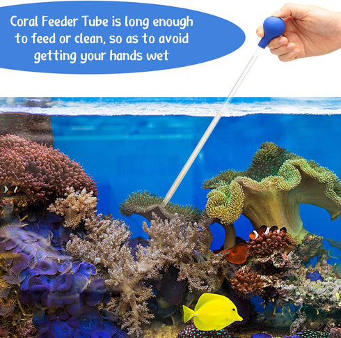 Boao 2 Sets Long Pipette for Fish Tank, Coral Food Feeder, Long Syringe for Marine Fish Reef Aquatic Plants