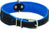 Dogs My Love Real Leather Soft Padded Reflective Dog Collar (18.25"-20.75" Neck; 1.75" Wide, Black/Blue)
