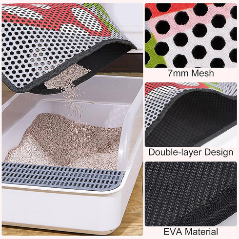 Bienbee Cat Litter Mat, 30"x24" - Double Layer Litter Trapping Mat, Reduces Tracking and Keeps Floors Clean