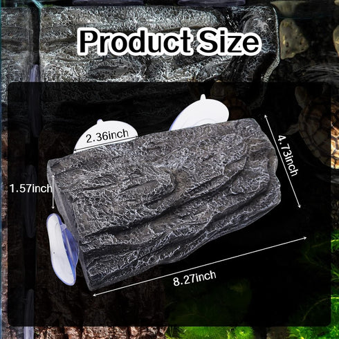 Fish Tank Aquarium Turtle Basking Platform, Tortoise Climbing Platform with 3 Suction Cups, Float Resting Terrace (Grey)