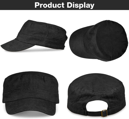 Syhood 3 Pieces Cadet Army Caps - Adjustable Flat Caps Unisex Military Army Hat