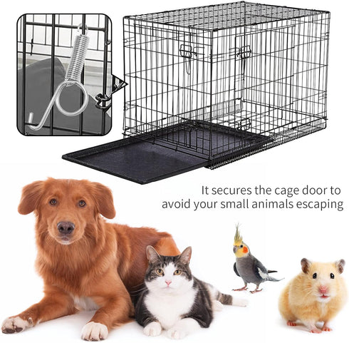 20 Pcs Metal Spring Cage Latch Door Hook for Fixing Rabbit, Dog, Cat, Birds, Rodents, Guinea Pig, Hamster