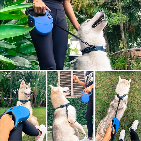 Tuff Pupper Heavy Duty Retractable Dog Leash, 16 ft with Reflective Stitching for Nighttime Safety