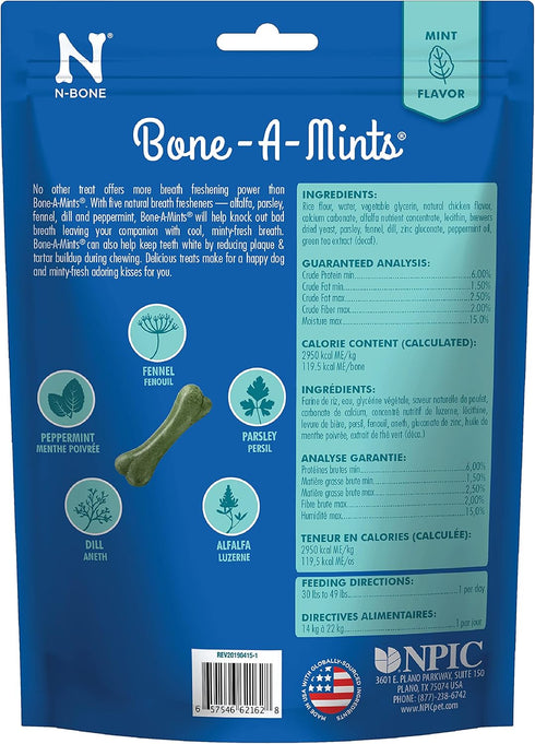 Bone-A-Mints All Natural Wheat-Free Breath Freshening Bone, 8.58-Ounce, Medium, 6-Pack