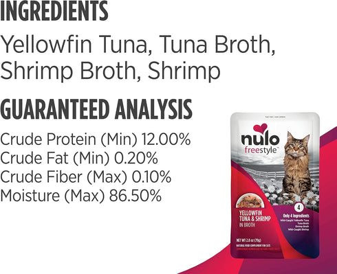 Nulo Freestyle Cat & Kitten Wet Cat Food Pouch, Grain-Free Soft Cat Food Topper with Amino Acids