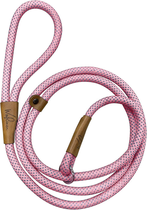 Ultra Reflective Premium Dog Slip Leash, Mountain Climbing Rope - Great for Training Strong Pullers, 6 Foot (Pink