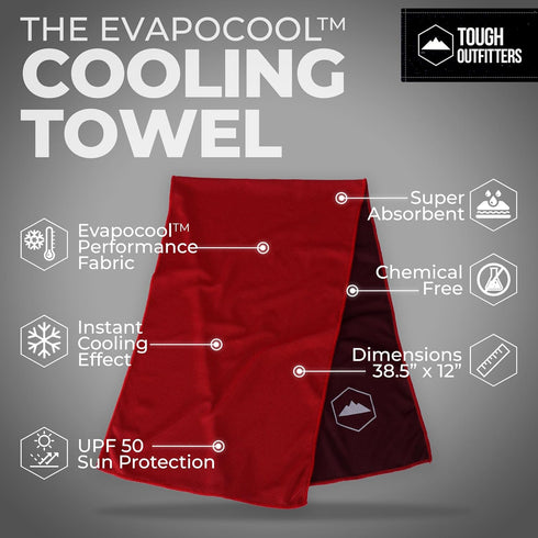 Tough Outdoors Cooling Towel - Ice Wrap & Sweat Rag for Neck & Face, Perfect for Gym, Yoga & Sports