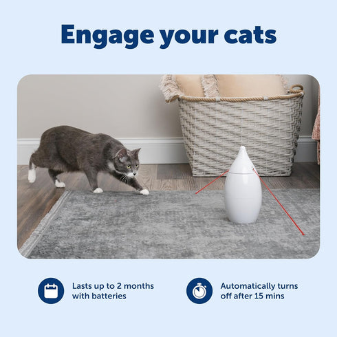 2 PetSafe Zoom Rotating Laser Cat Toy Includes Interactive Laser Lights