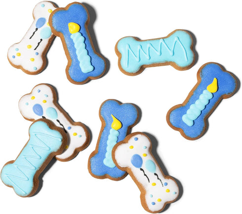 Thoughtfully Pets, Dog Birthday Cookie Gift Set, Hand Decorate Crunchy Dog Treats in Bone Shapes, Great for Dog Birthdays, Set of 8
