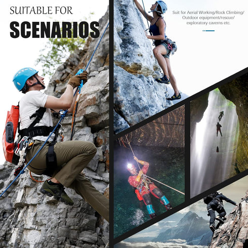 UIAA & CE Certified Climbing Ascender - Hand Ascender with Ergonomic Rubber Handle, Suitable for 8~13mm Ropes