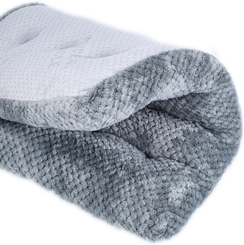 WONDER MIRACLE Fuzzy Deluxe Pet Beds, Super Plush Dog or Cat Beds, Machine Wash & Dryer Friendly (M-Grey, 22" x 30")