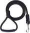 Mile High Life Premium Leather Dog Leash, Strong Rope Leash, Leather Handle, Zinc Alloy Clasp, 72 Inch (Black, Pack of