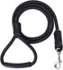 Mile High Life Premium Leather Dog Leash, Strong Rope Leash, Leather Handle, Zinc Alloy Clasp, 72 Inch (Black, Pack of