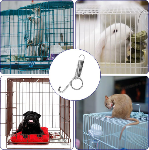 20Pcs Spring Door Latch for Rabbit Cages, Multi-Functional Hook for Fixing Small Animal, Rabbit, Dog, Cat, Parrot
