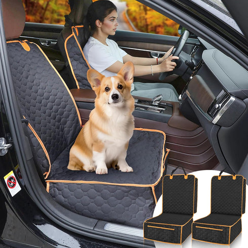 2 Packs Front Seat Car Cover, Waterproof Dog Car Seat Cover, Non-slip