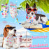100 Bulk,Summer Summer Sweetude Pieces Hawaiian Dog Bandanas Bandanas for Dogs Fruit Flamingo Palm Leaves Pattern Pet