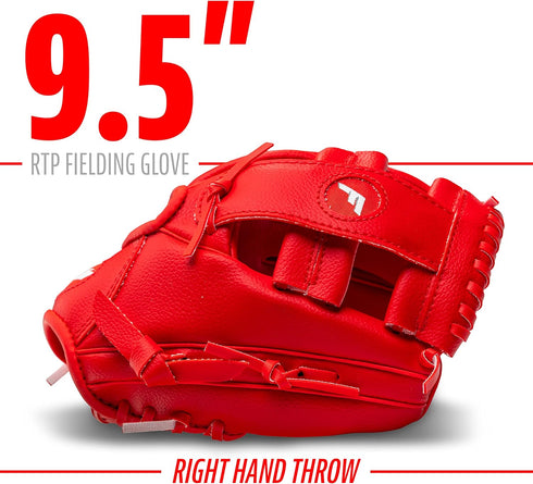 Franklin Sports Kids Baseball Gloves - RTP Youth Teeball Glove + Ball Set