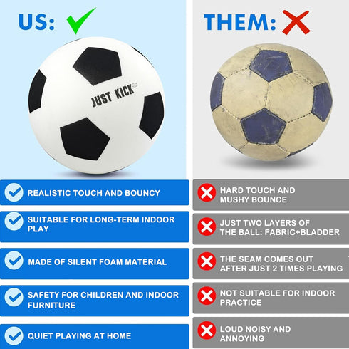 3/5 7 SRG Silent Foam Soccer Ball Airless Indoor House Ball for Quiet Training, Soft Durable Foam Design, Multi-Use