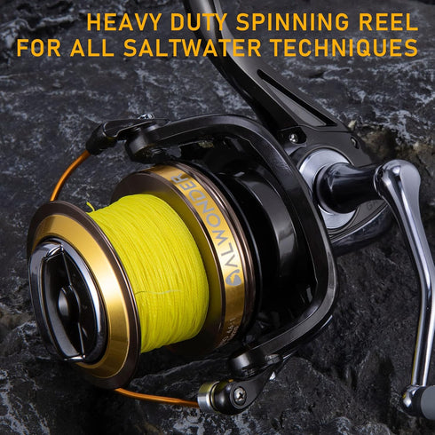 Saltwater Spinning Reel 10000/11000, Graphite Surf Fishing Reel with 11+1 Stainless Steel BBS, 31LB Max Drag