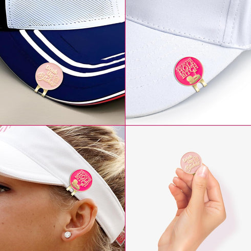 Funny Golf Ball Marker Accessories - 2pcs Golf Ball Markers with Magnetic Hat Clips & Velvet Pouch, Golf Gift