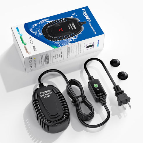 FREESEA Aquarium Fish Tank Heater, 50W Submersible Turtle Heater with Adjustable Temperature Controller